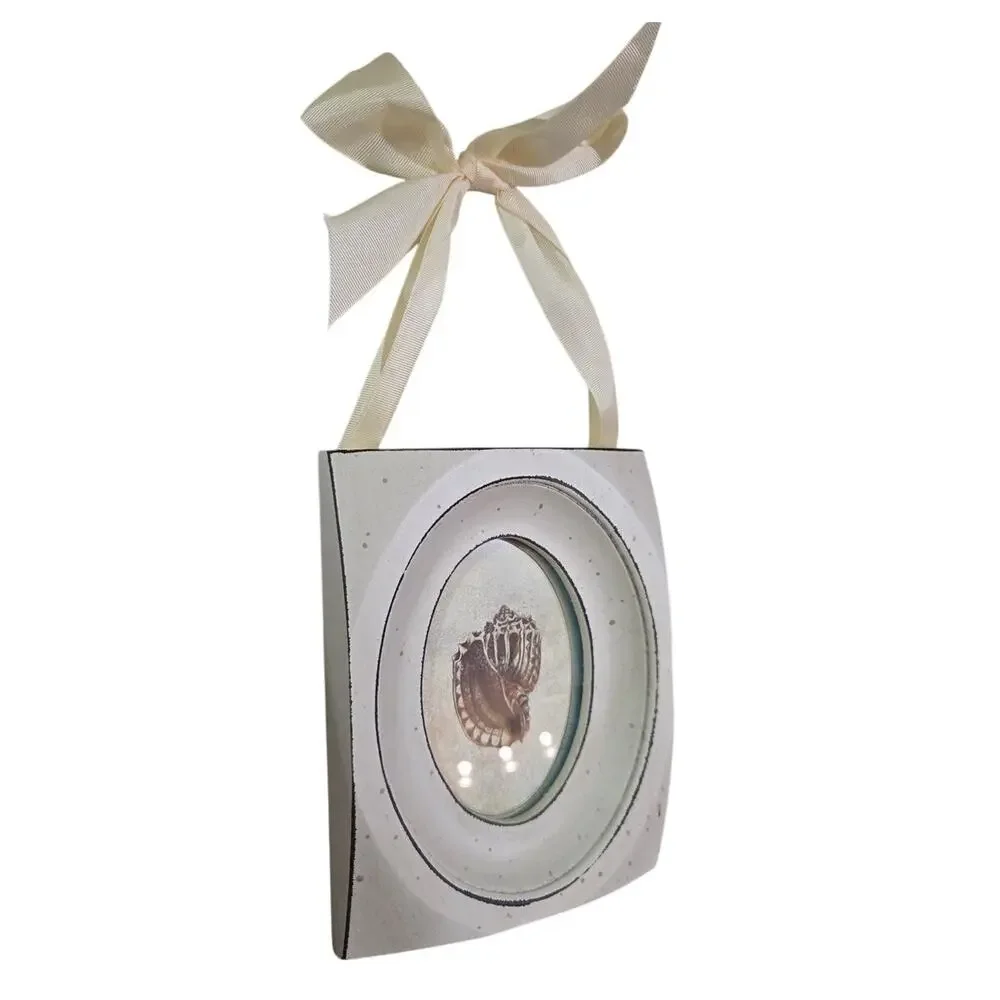Oval Ribbon Hanging 3d Picture Frame Shabby Chic Coastal Cottage Core